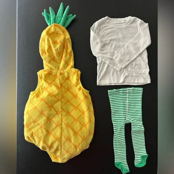 Carter's UNISEX Pineapple Costume Size 24 Months 3 Pieces - Picture 4 of 4